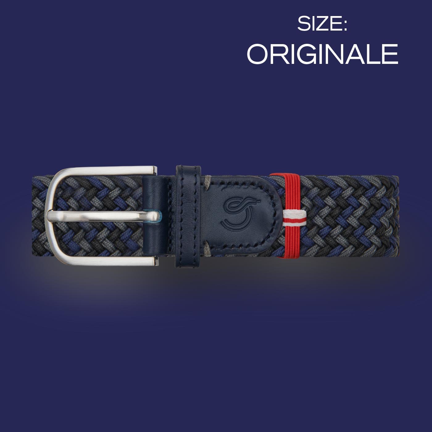 La Boucle Zurich Herren Stretch Gürtel Trio Marineblau Schwarz Grau