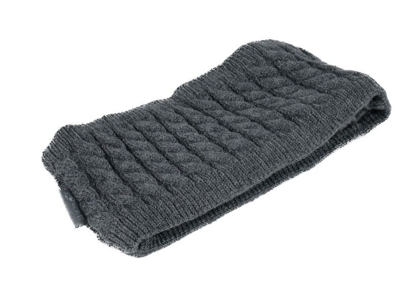 KisMe Strick Stirnband mit Fleece Futter - Kabelstrick Grau