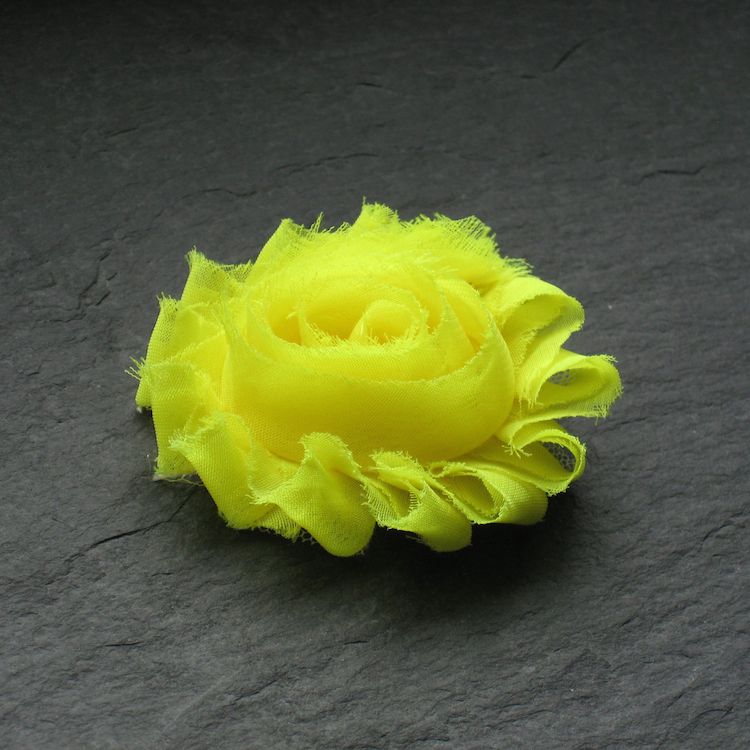 NEON-GELB-BLU-TEN-CLIP-SHABBY-CHIC Wowzers Blütenclips - Shabby Chic für Haare & Kleidung - Unifarben