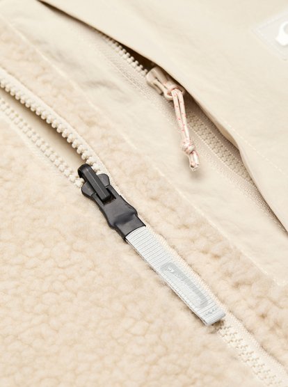 Quiksiilver Urban Storm Reversible Sherpa Teddy Fleecejacke & Windbreaker zum Wenden in Creme 