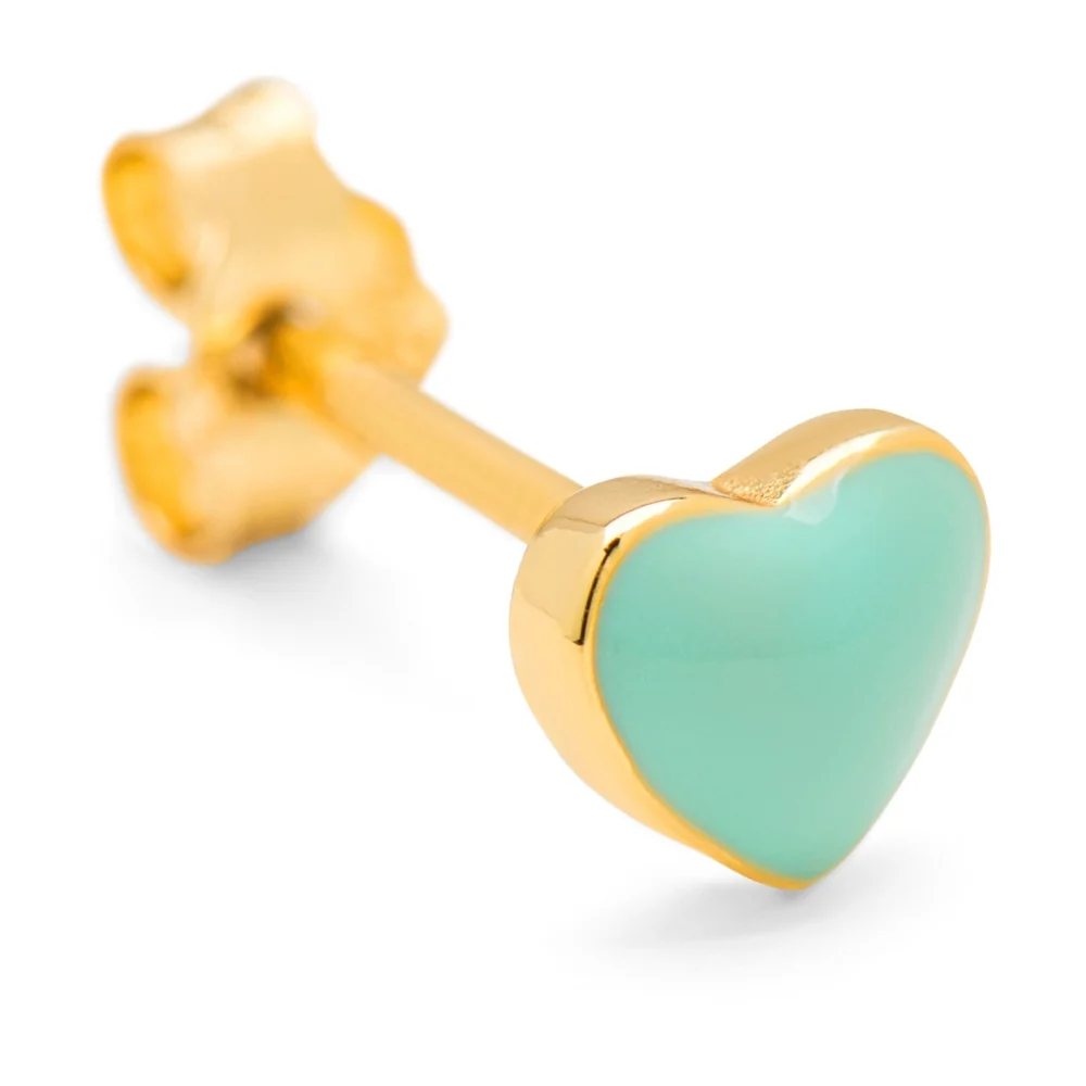 LuLu Love U Stecker Ohrring Emaile Herz in Mint - 1 Ohrring - Minze Herz LuLu Love U Stecker Ohrring Emaile Herz in Mint - 1 Ohrring - Minze Herz