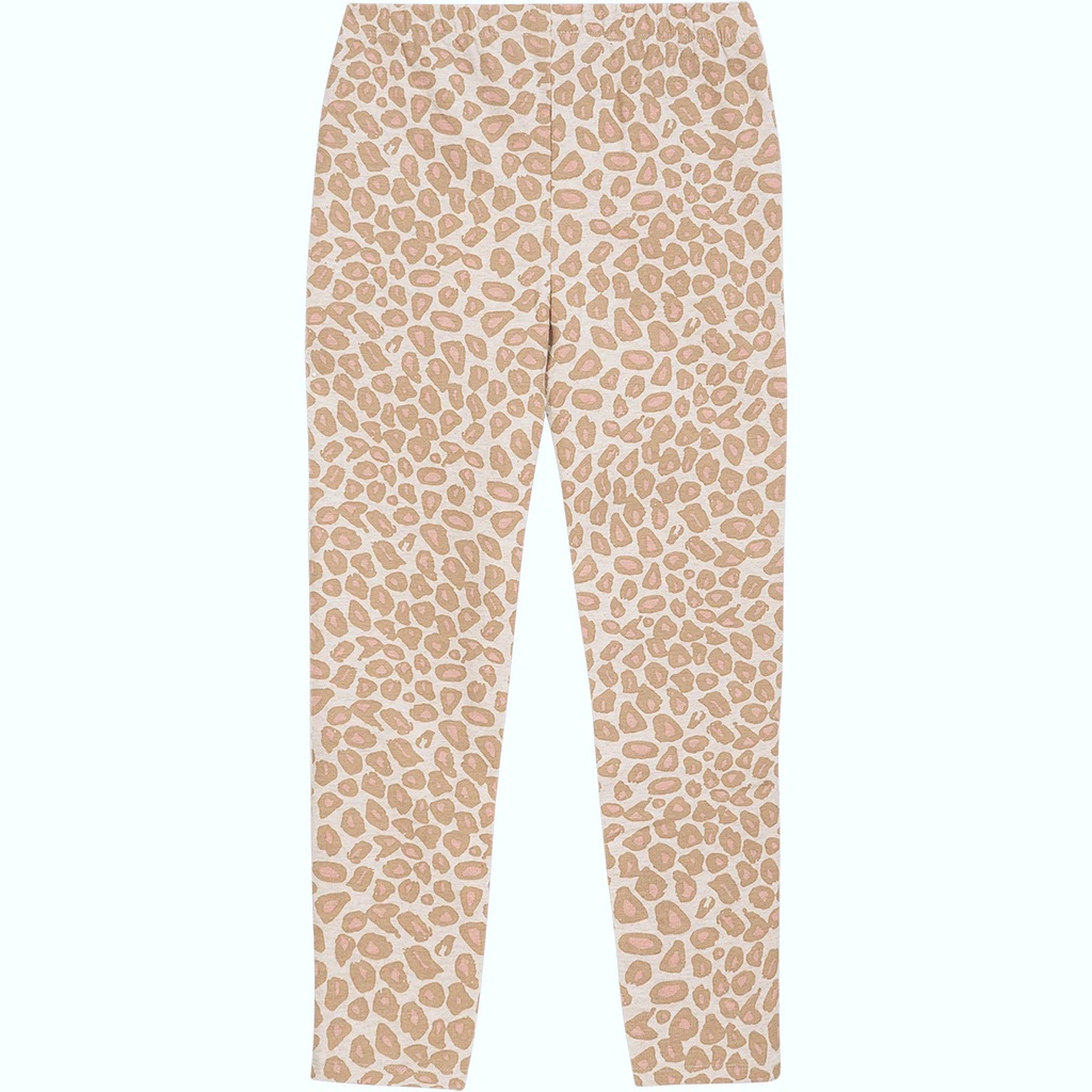 Danamade Doana Thermo Legging Beige Rosa Leo Muster