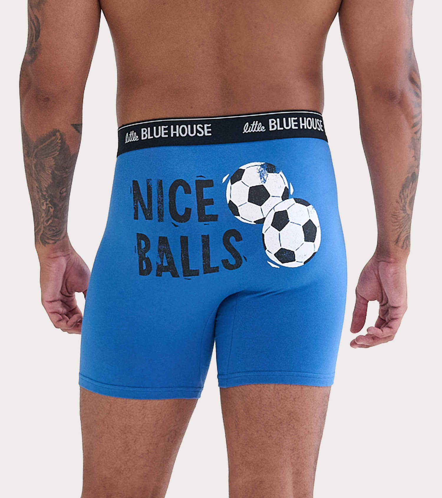 Little Blue House Boxer Short Unterhose in Blau - Nice Balls - Fußbälle - Soccer