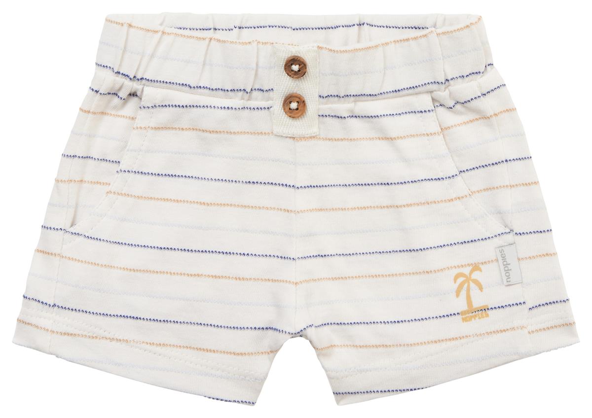 13_xx_2578_2_1-4 Noppies Mohnton Baby Jungs Shorts Beige & Blau Gestreift