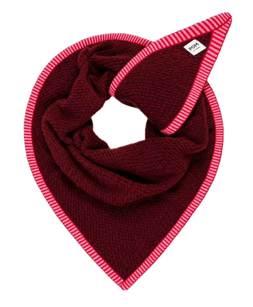 POM Amsterdam SHAWL - Hero Burgundy Rot mit Neon Pink POM Amsterdam SHAWL - Hero Burgundy Rot mit Neon Pink