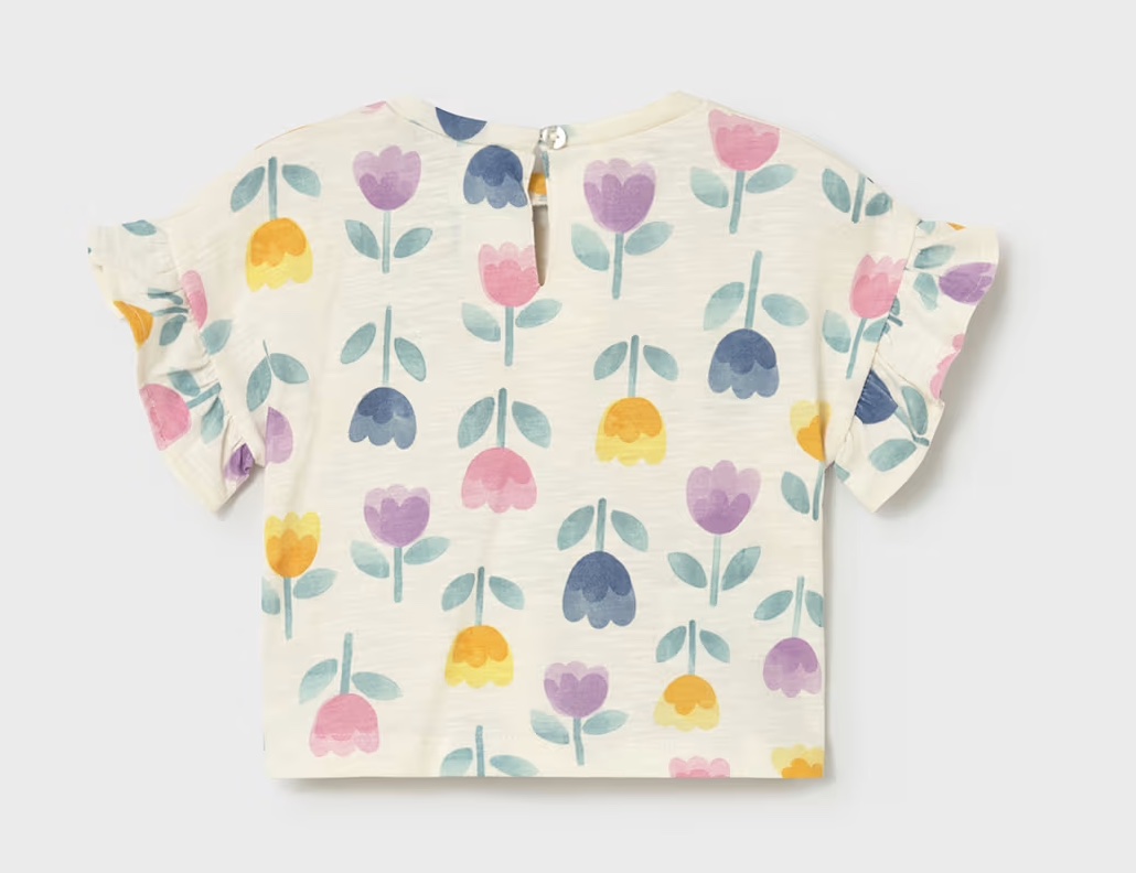 Mayoral Kurzarm T-Shirt Pastell Tulpen Allover Mayoral Kurzarm T-Shirt Pastell Tulpen Allover