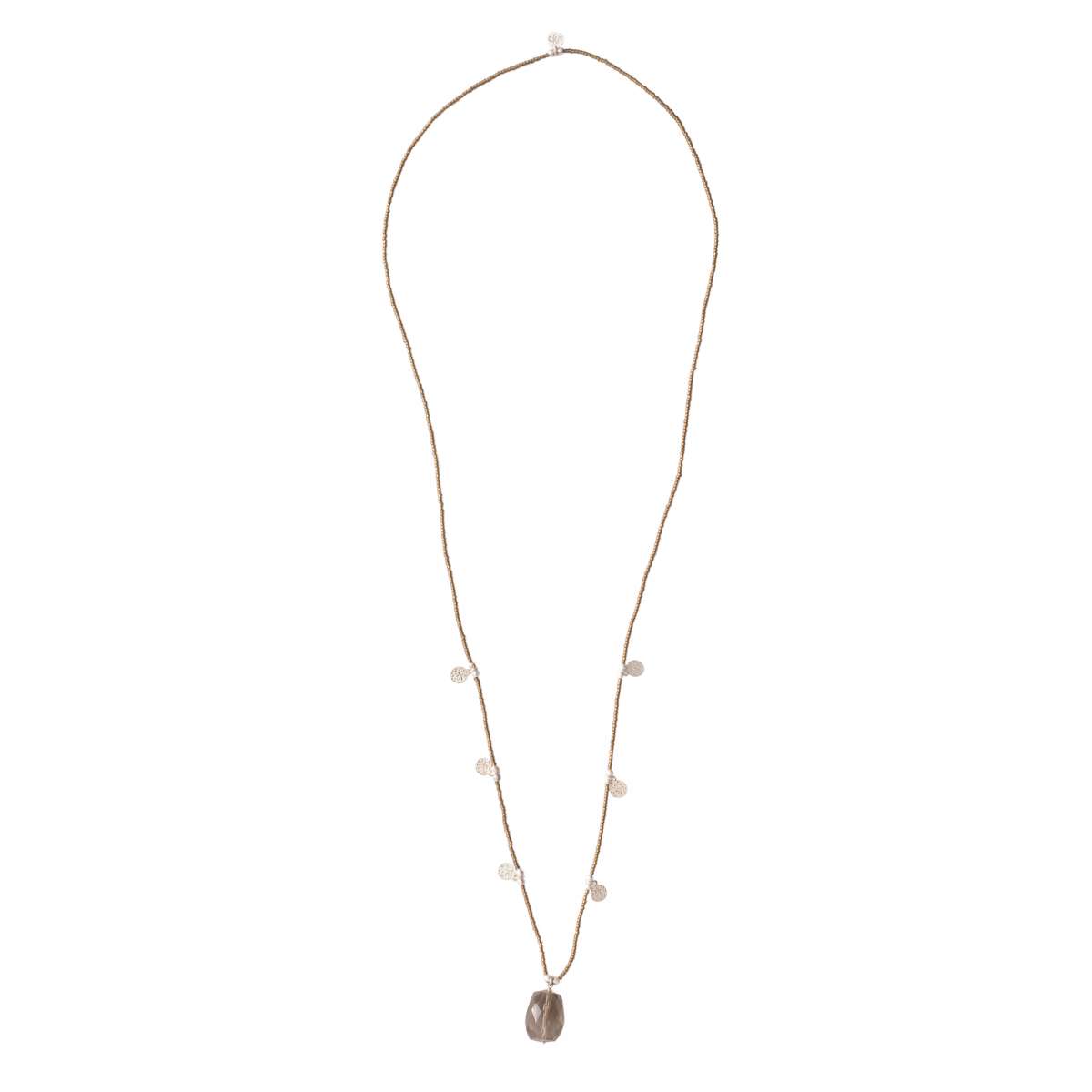 A Beautiful Story Charming Rauchquarz Silber Halskette