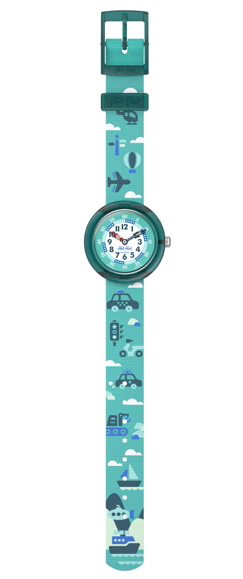 Flik Flak Uhr Kinderuhr - Time to Move - Autos und Flugzeuge