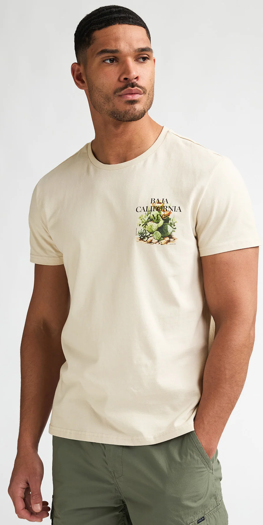 Petrol Industries Heren T-Shirt in Beige - Baja California