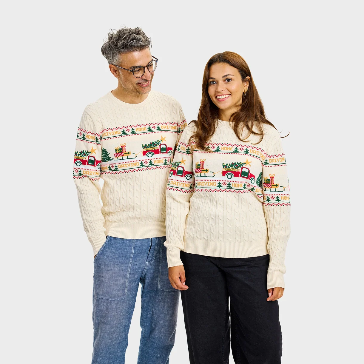 Christmas Sweater in Eggnog Creme - Driving Home for Christmas - Weihnachten zu Hause - Bio Baumwolle Christmas Sweater in Eggnog Creme - Driving Home for Christmas - Weihnachten zu Hause - Bio Baumwolle