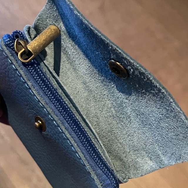 BFF Soft Leder Geldbeutel in Rauchblau - Klein