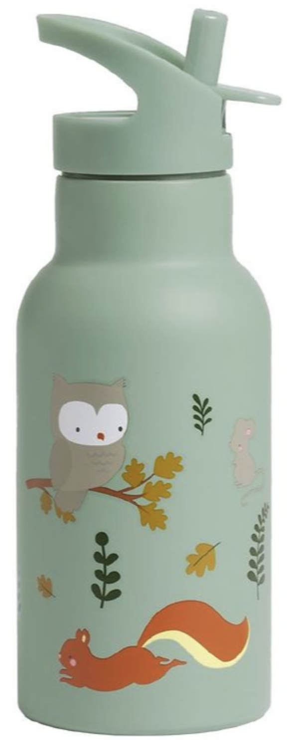 A little Lovely Company - Thermos Edelstahl Trinkflasche mit Strohalm - Waldfreunde A little Lovely Company - Thermos Edelstahl Trinkflasche mit Strohalm - Waldfreunde