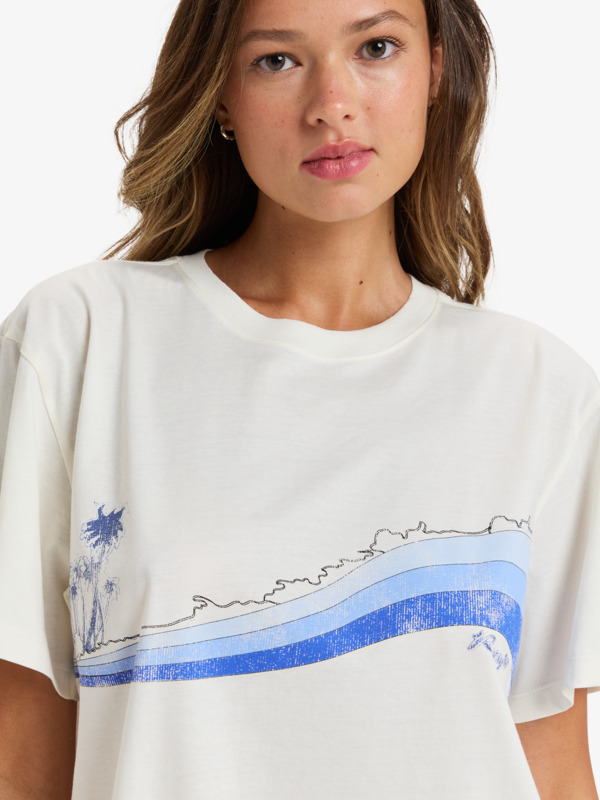 Roxy Hangloose Poster T-Shirt für Frauen in Egret Creme - SALE Roxy Hangloose Poster T-Shirt für Frauen in Egret Creme - SALE