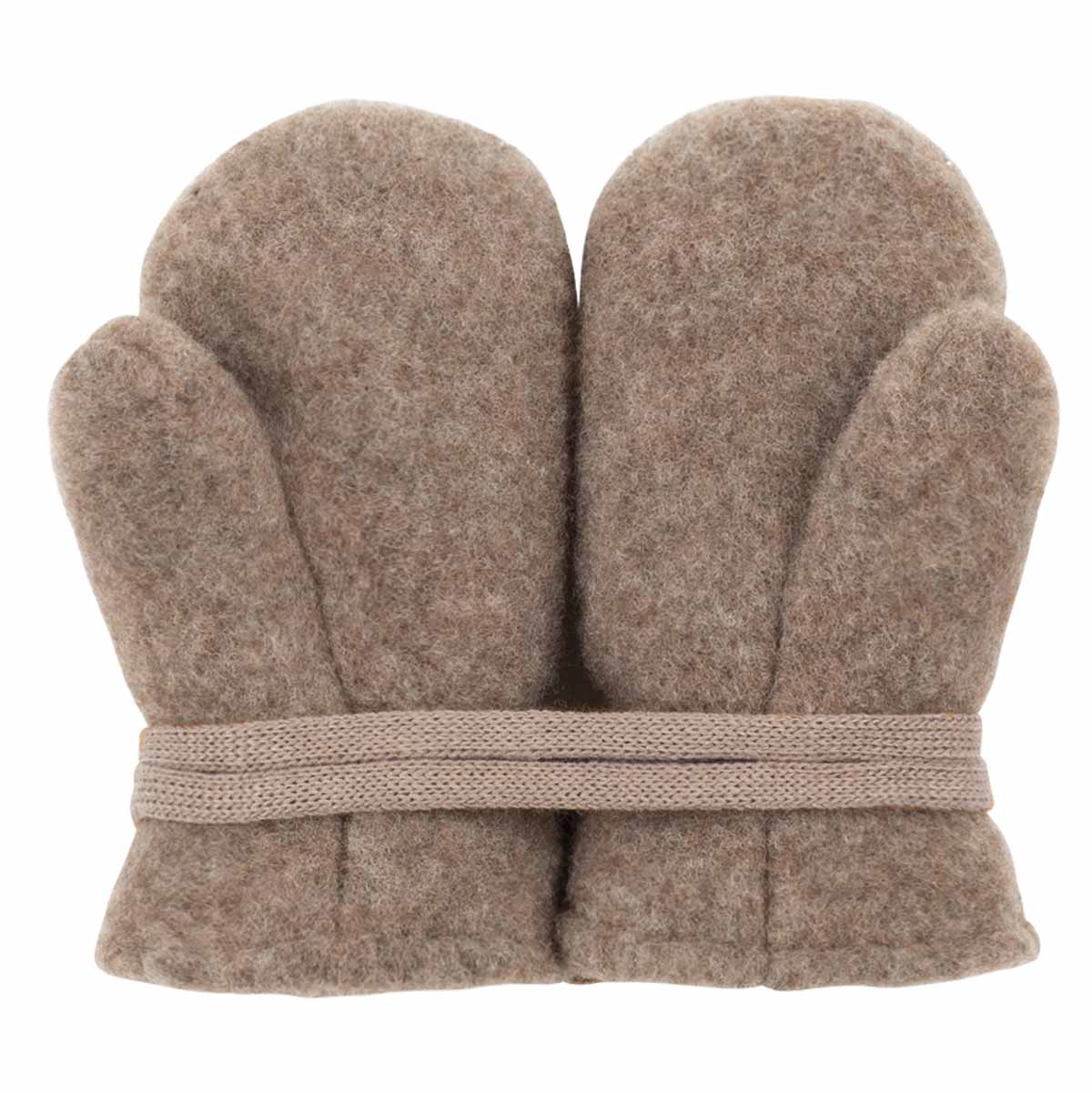 Pure Pure Baby Fäustlinge Merinowolle Fleece mit Bindeband in Moonrock Beige Pure Pure Baby Fäustlinge Merinowolle Fleece mit Bindeband in Moonrock Beige