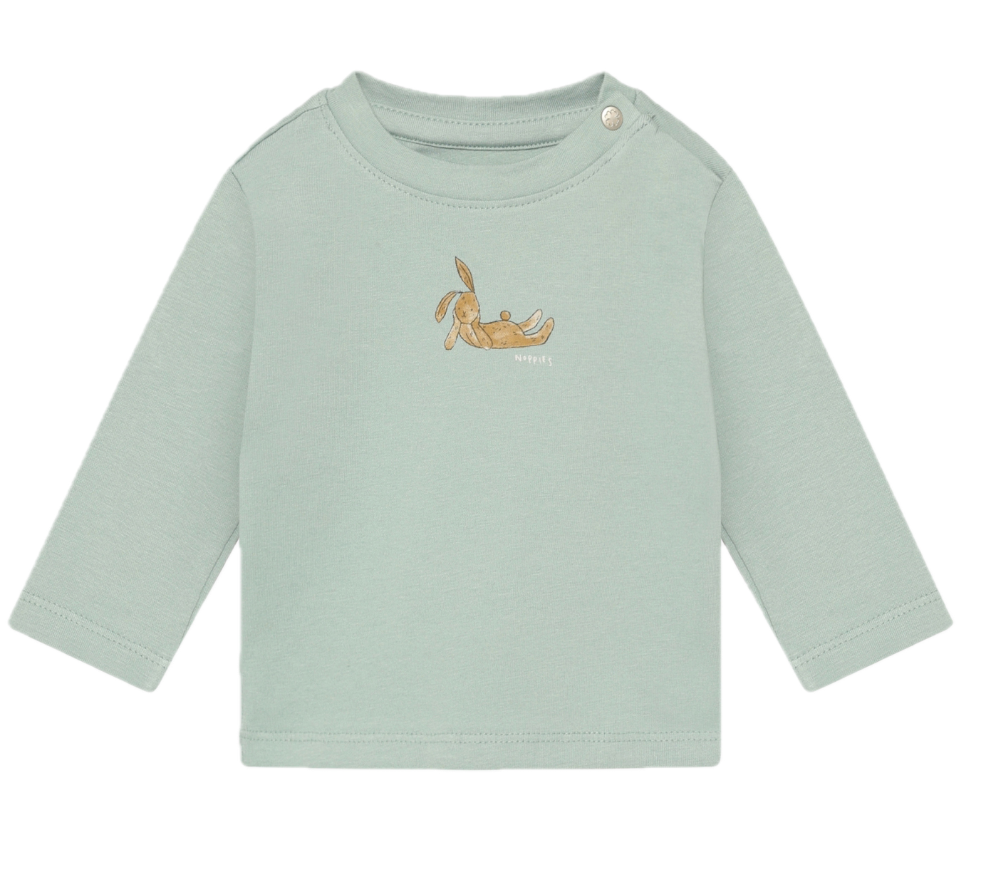 Noppies Baby Langarm Shirt in Jadelle Grün - Hase