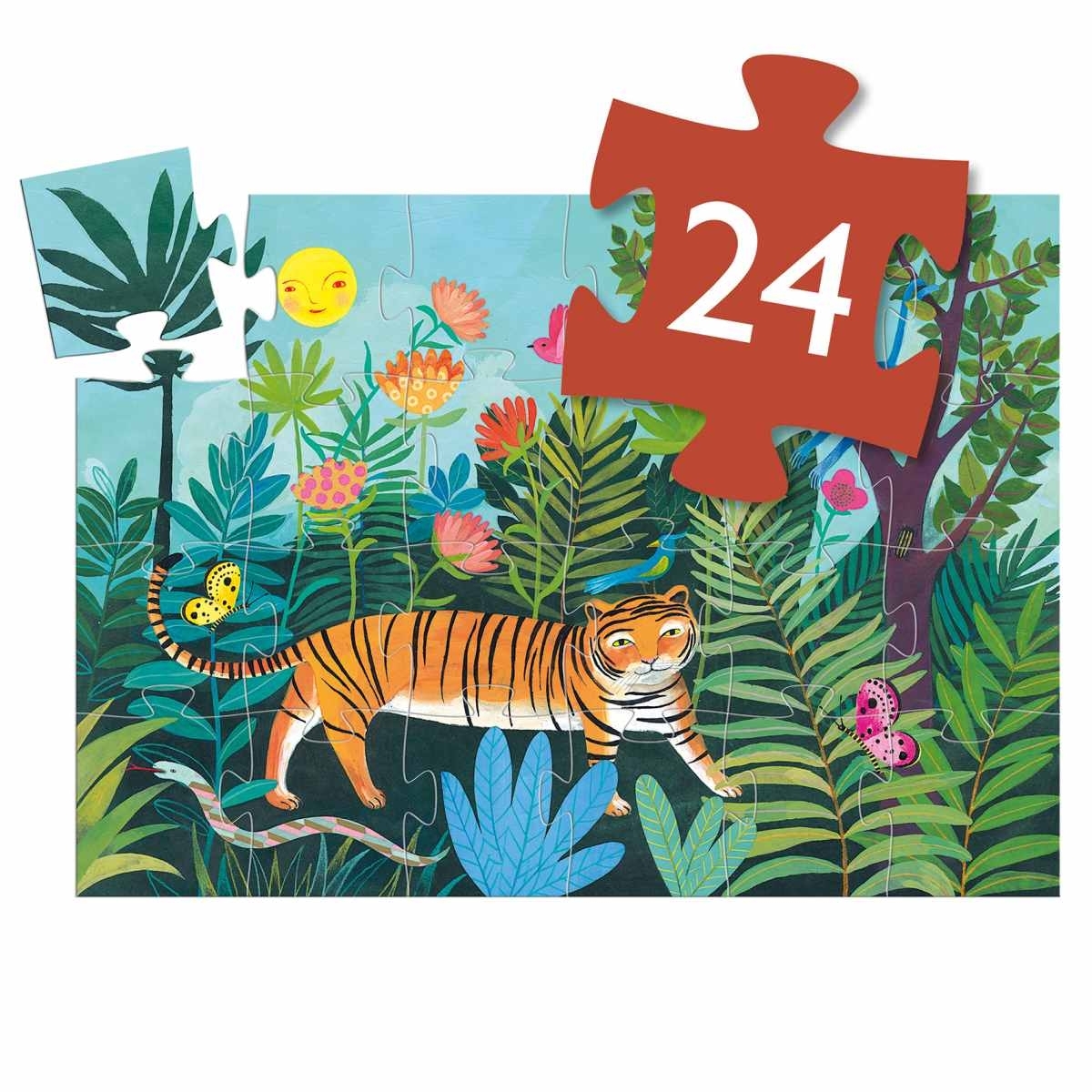 Djeco Puzzle Der Tiger Geht Spazieren - 24 Teile