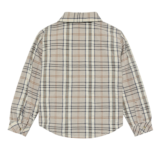 Minymo kariertes Hemd - Beige & Navy Karo