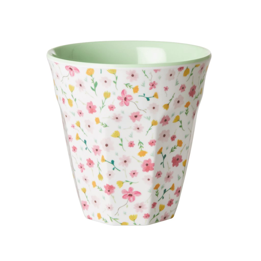 MELCU-EAFLW_1_1024 RICE Melamin Becher Medium in Weiß - Easter Print