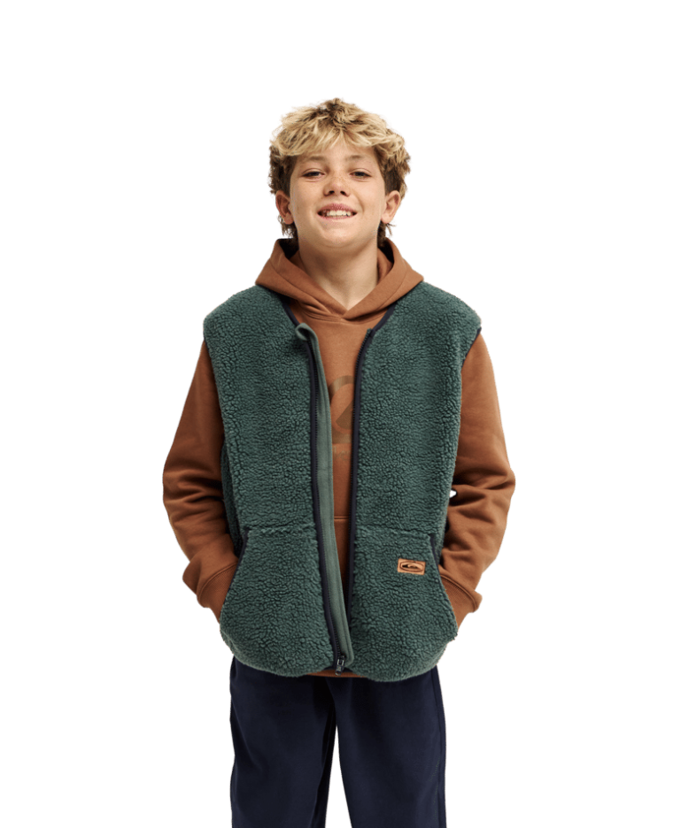 Quiksilver Jungen Teddy Weste Kickflip - Forrest Green/Waldgrün Quiksilver Jungen Teddy Weste Kickflip - Forrest Green/Waldgrün