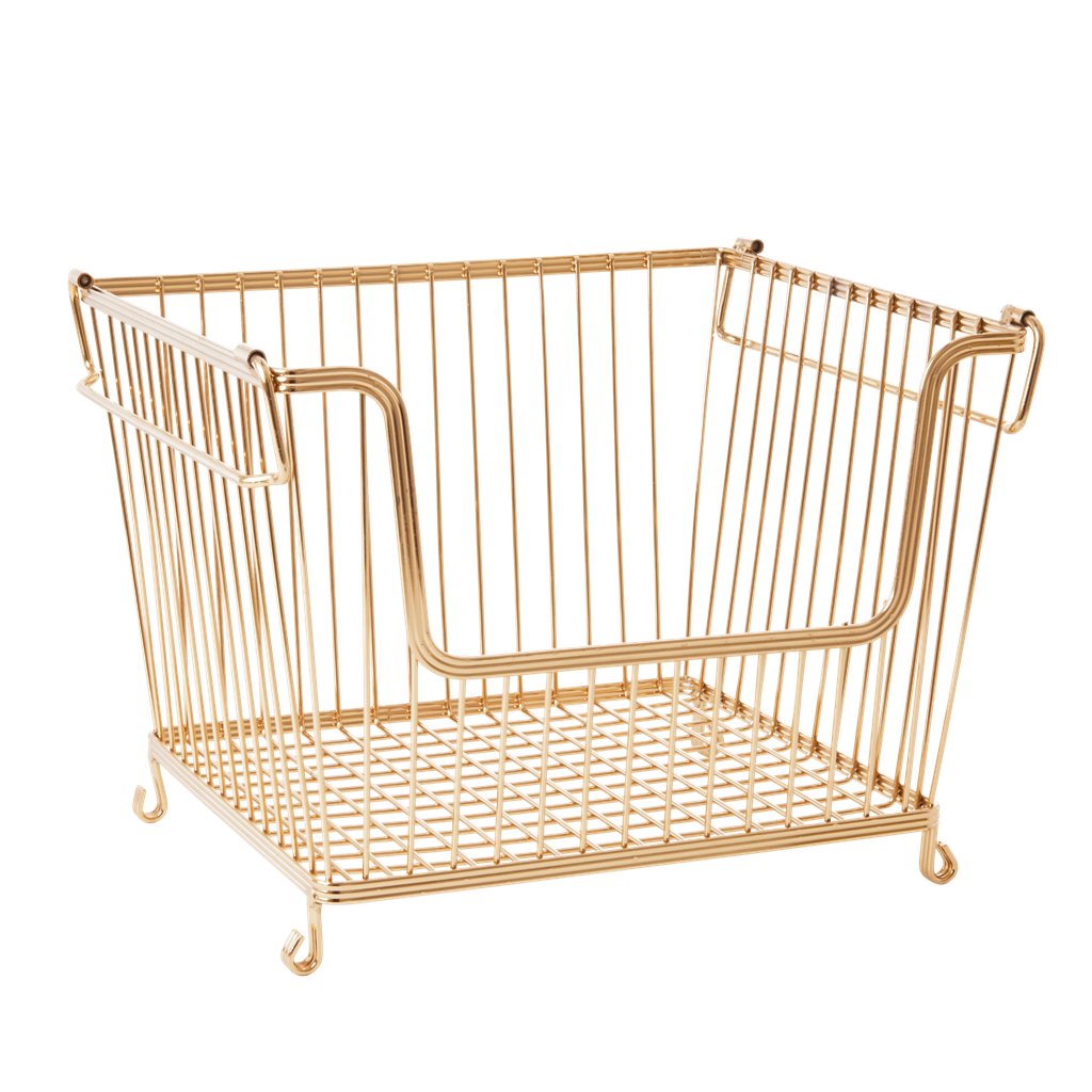 BSWIR-LSTAG_1_1024 RICE Aufbewahrungskorb aus Draht in gold Large