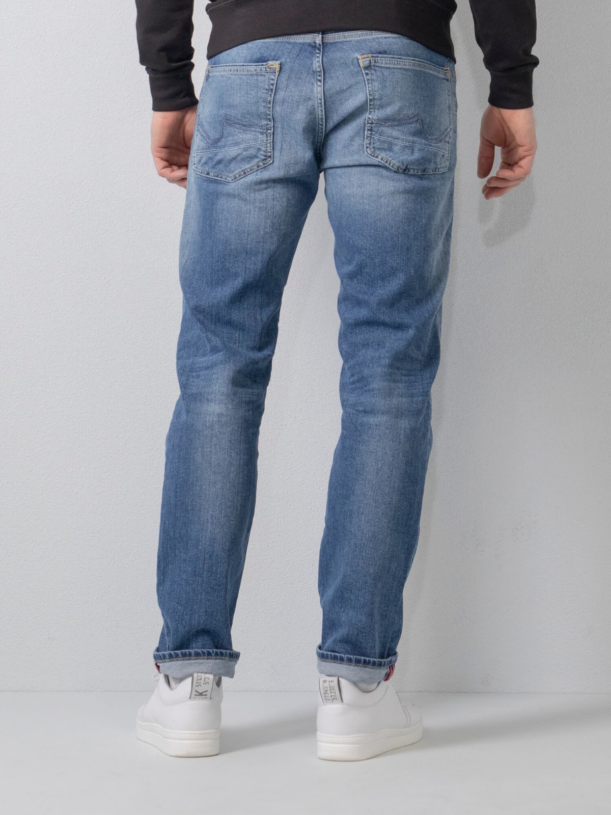 Petrol Industries Riley Regular Jeans in Medium Blue Denim