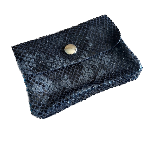 Soft Leder Geldbeutel - Schlangenoptik Schwarz - Klein Soft Leder Geldbeutel - Schlangenoptik Schwarz - Klein
