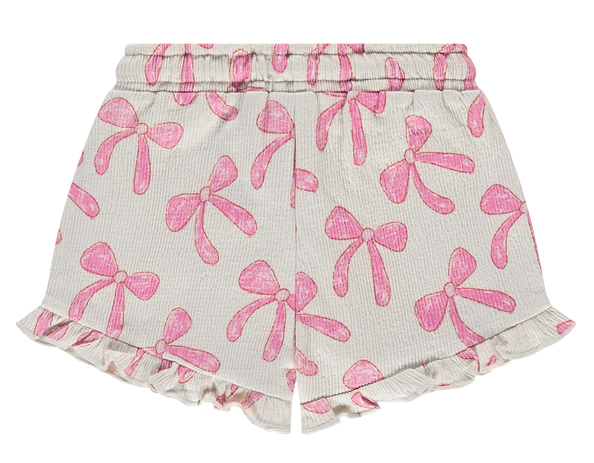 Babyface Mädchen Shorts in Creme mit Pink Schleifen