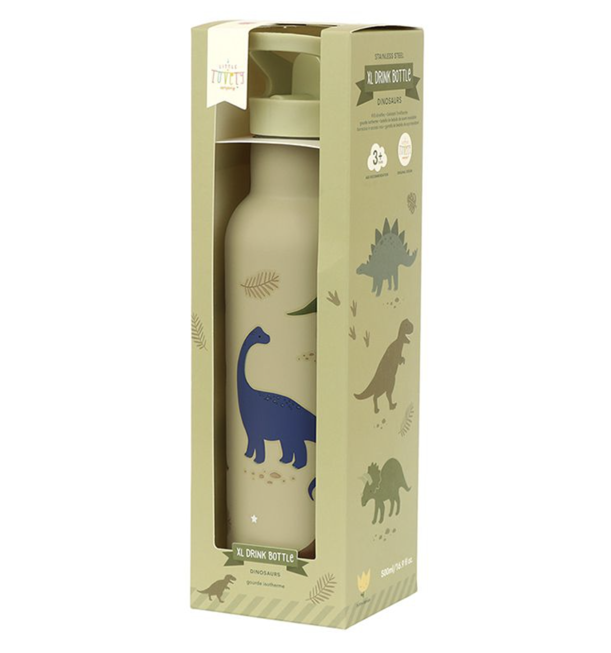A Lovely Little Company Thermos Edelstahl Trinkflasche Groß mit Strohhalm - 500ml Dinosaurier A Lovely Little Company Thermos Edelstahl Trinkflasche Groß mit Strohhalm - 500ml Dinosaurier
