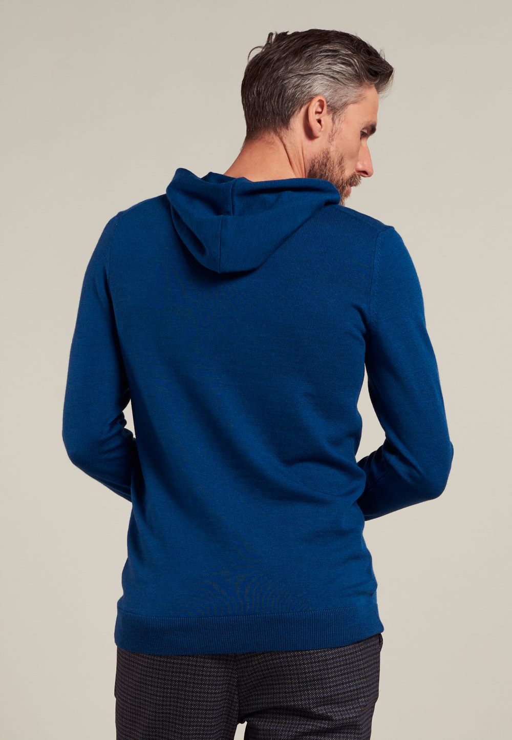 Dstrezzed Merino Wolle Hoody in Opal Blue - Blau