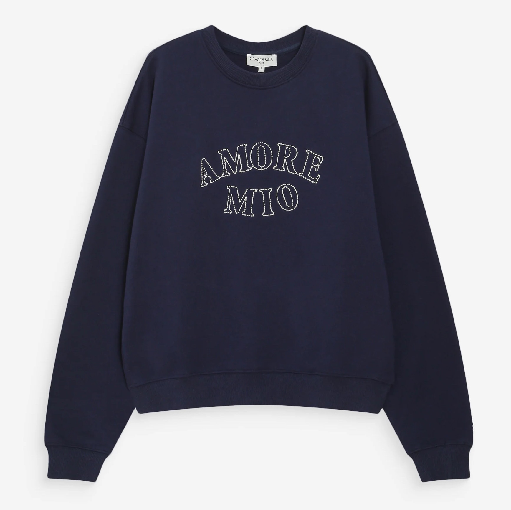 Grace & Mila Valino Sweatshirt in Marineblau - Amore Mio Grace & Mila Valino Sweatshirt in Marineblau - Amore Mio