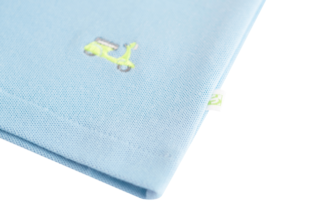 Someone kurzarm Poloshirt - Hellblaue mit Vespa-Stickerei Someone kurzarm Poloshirt - Hellblaue mit Vespa-Stickerei