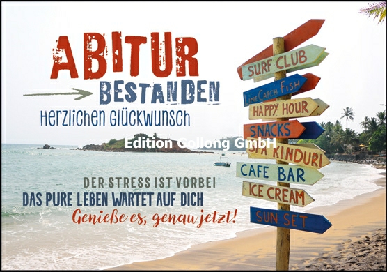 1-6402 Edition Gollong Karte zur Abitur Bestanden - Herzlichen Glückwunsch