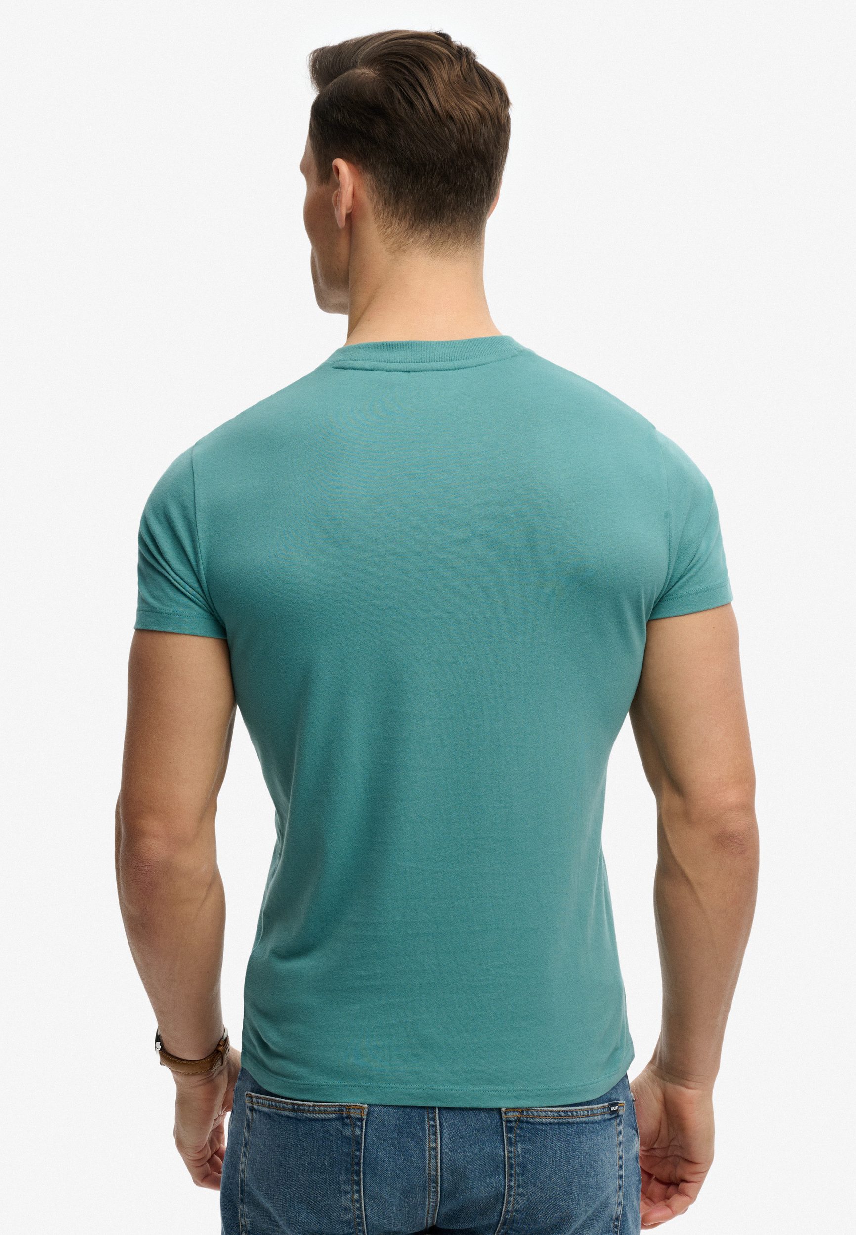 Superdry Herren T-Shirt mit Rundhals mit Vintage Logo - Teal Superdry Herren T-Shirt mit Rundhals mit Vintage Logo - Teal