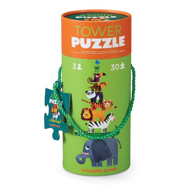 40101-Tower-Puzzle-Jungle-Tiere Crocodile Creek Tower Puzzle - Jungle - Dschungeltiere