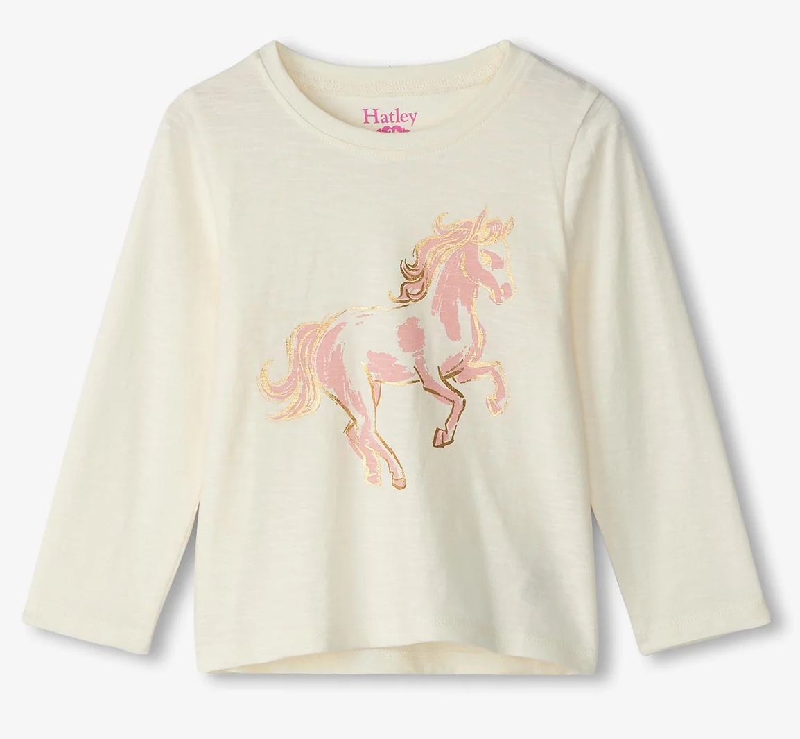 Hatley Langarm Shirt in Creme - Rosa Prize Pony - SALE Hatley Langarm Shirt in Creme - Rosa Prize Pony - SALE