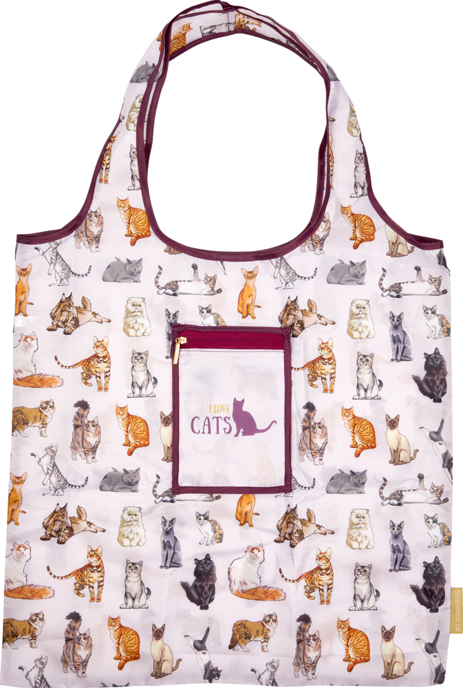 4029753187765 Die Spiegelburg Einkaufstasche Faltshopper Katzen - I love cats & dogs