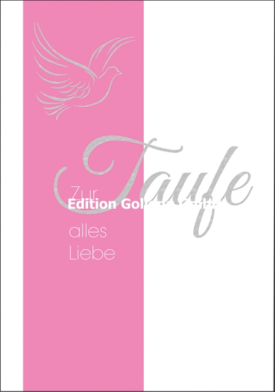 1-4493 Edition Gollong Karte zur Taufe - Taube Rosa - SALE