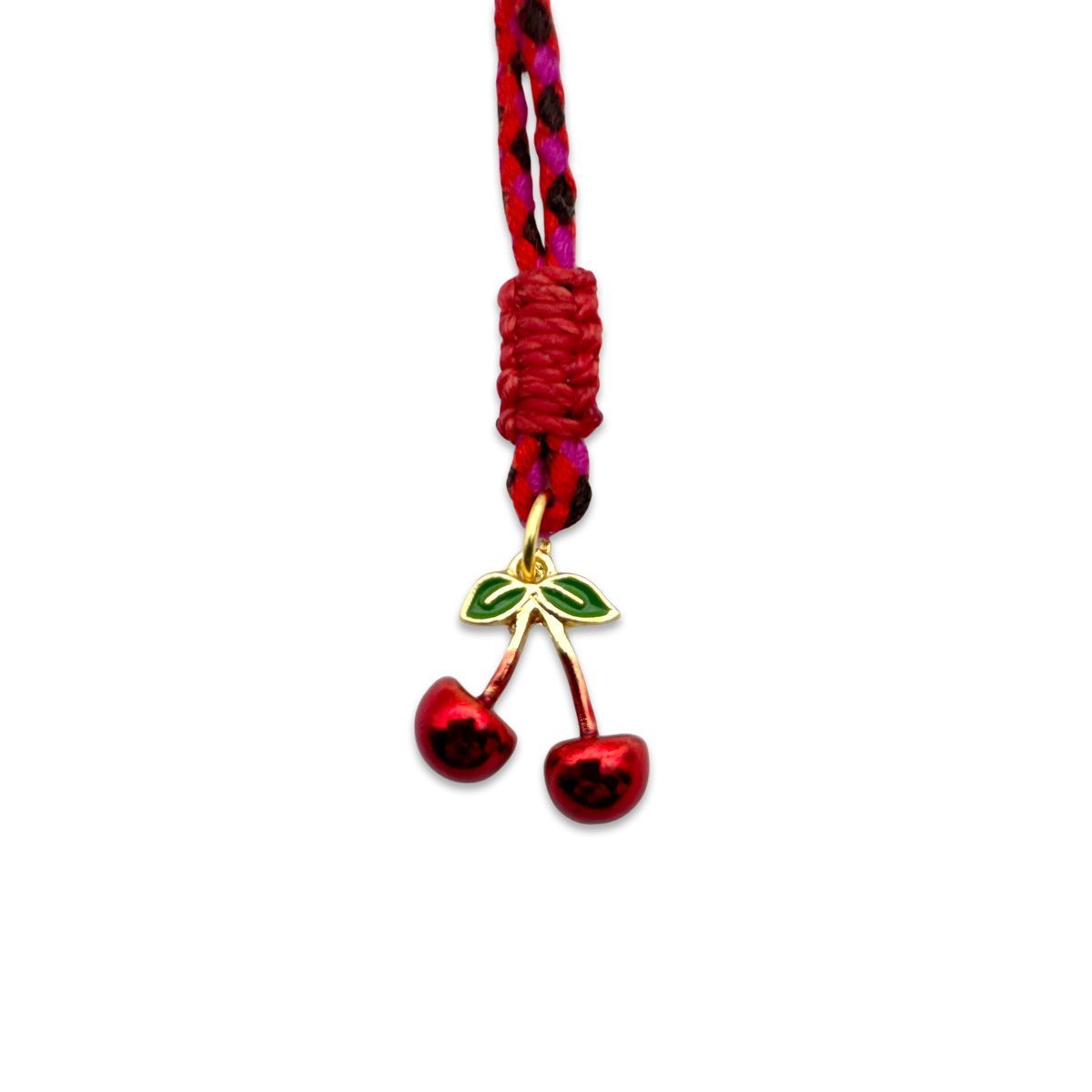 Mo Beads Halskette String mit Kirsche Anhänger - Rot