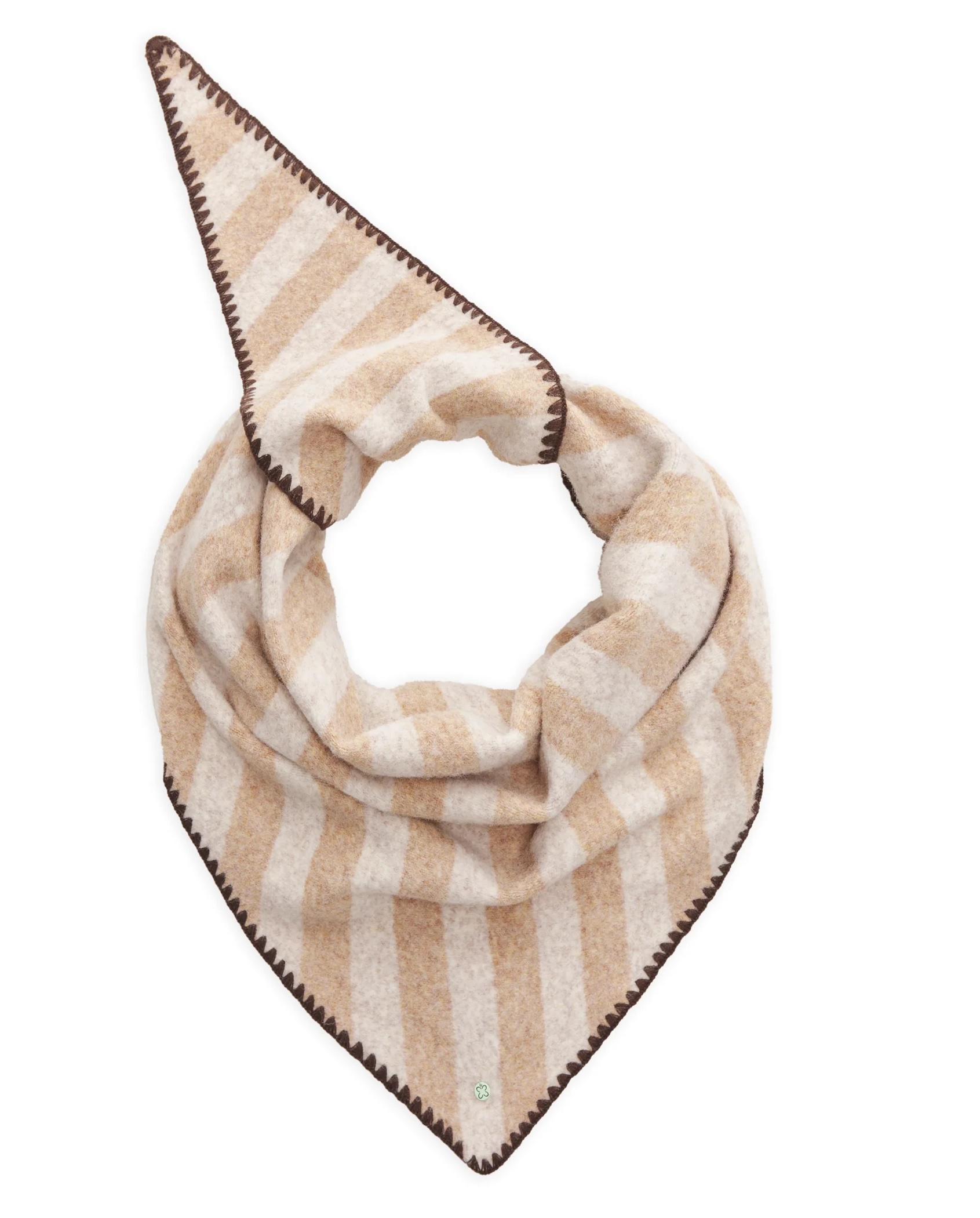 Codello Gestricktes Dreieckstuch mit Streifen Flauschig Weich in Beige & Creme