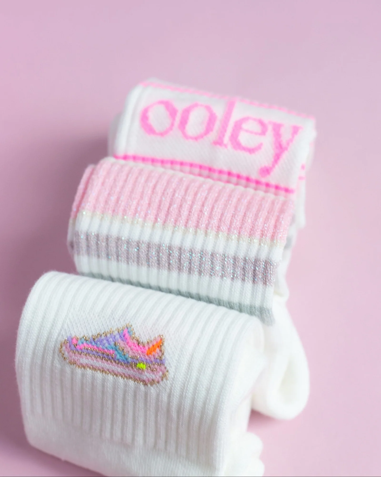 le ooley Socken Sportliche Tennis-Socken Weiß - Icon Sneaker Love
