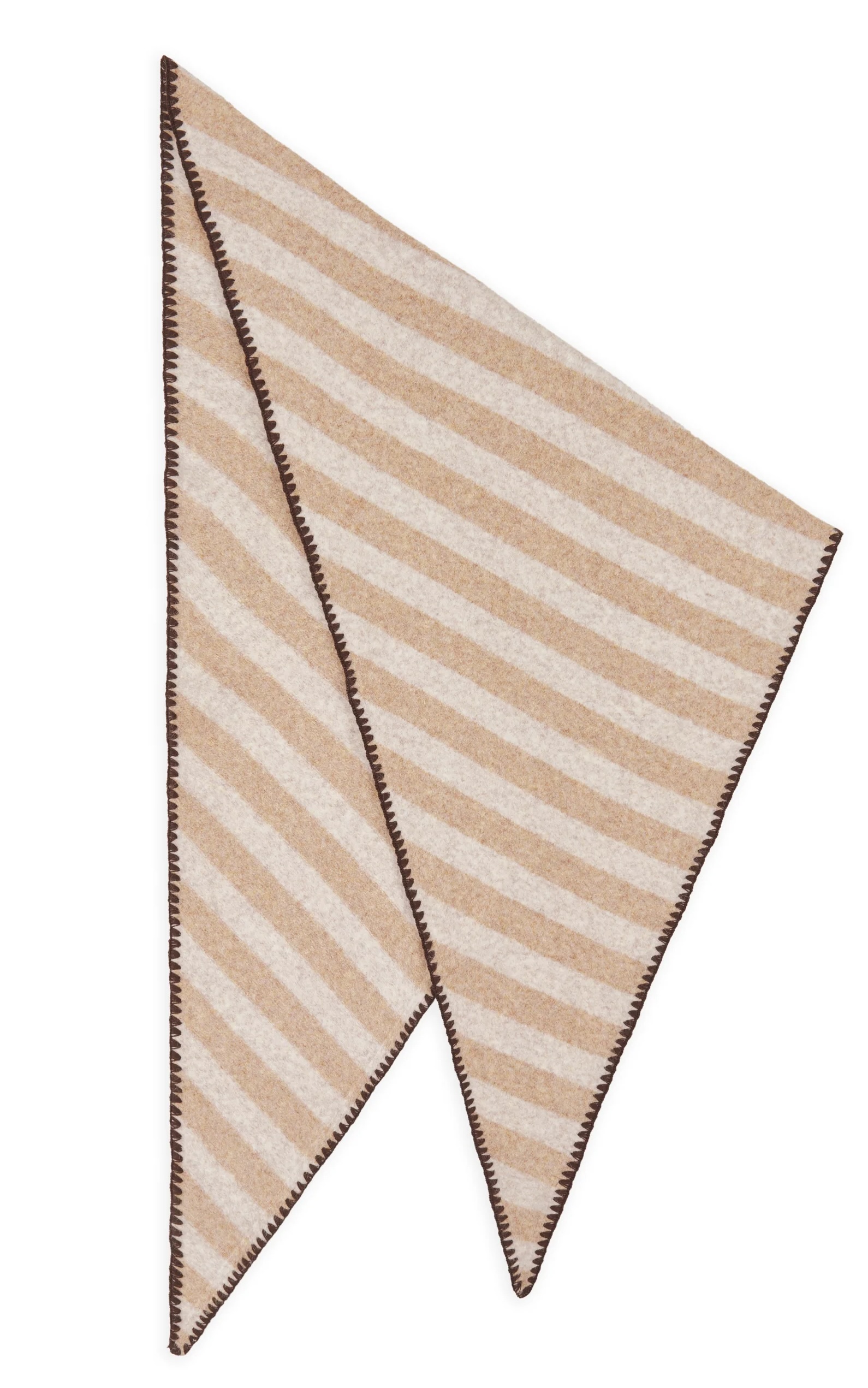 Codello Gestricktes Dreieckstuch mit Streifen Flauschig Weich in Beige & Creme