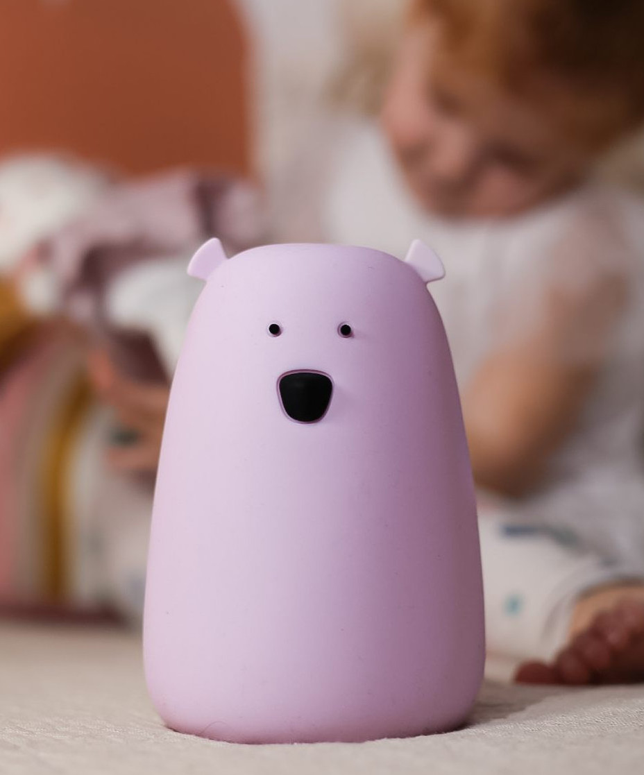 Rabbit & Friends Big Bear Silikonlampe mit Fernbedienung - Lavender Bär