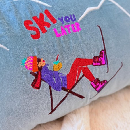 Noi Kissen + Kissenhülle Velvet - Ski You Later 