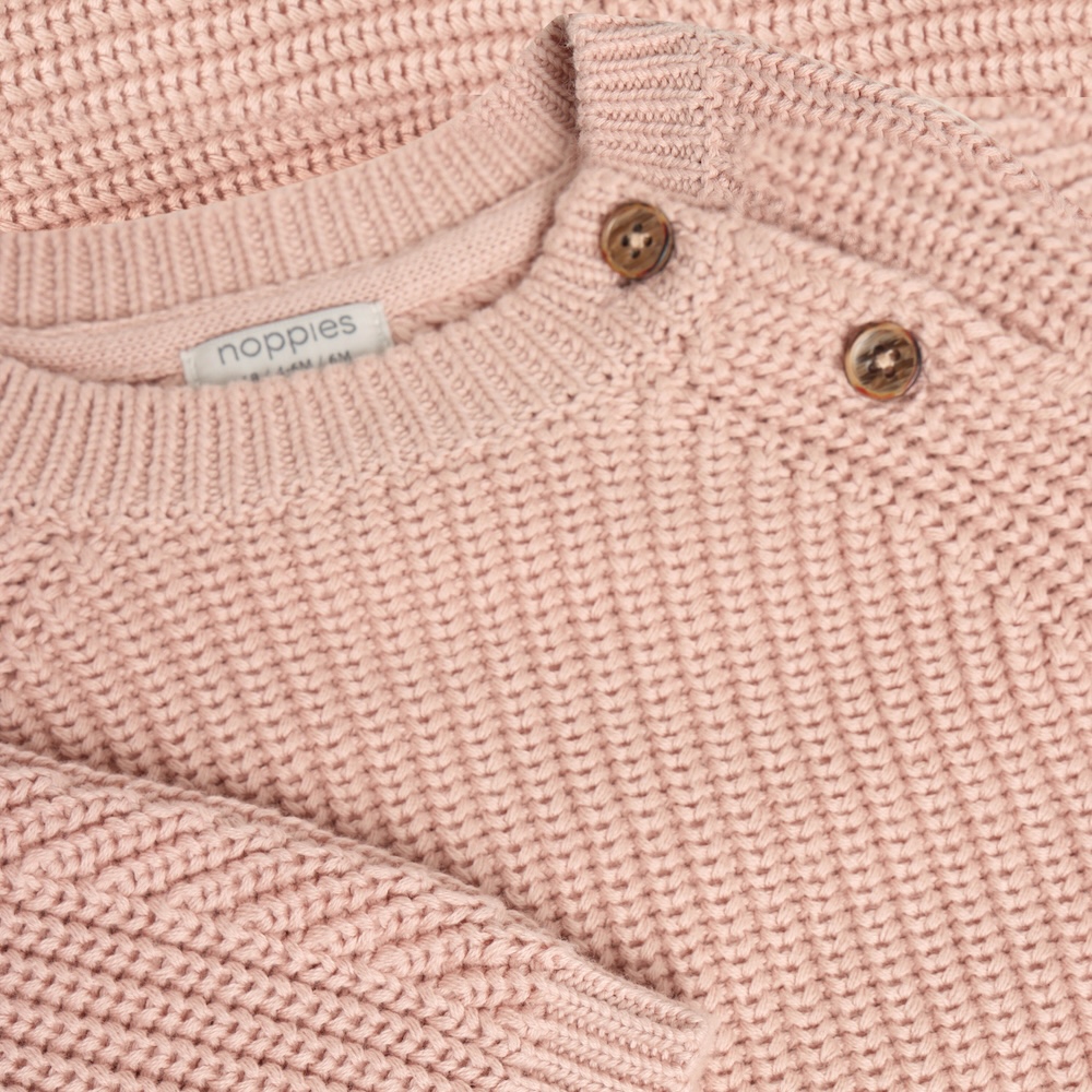 Noppies Baby Mädchen Baumwolle Grobstrick Pullover in Zartrosa