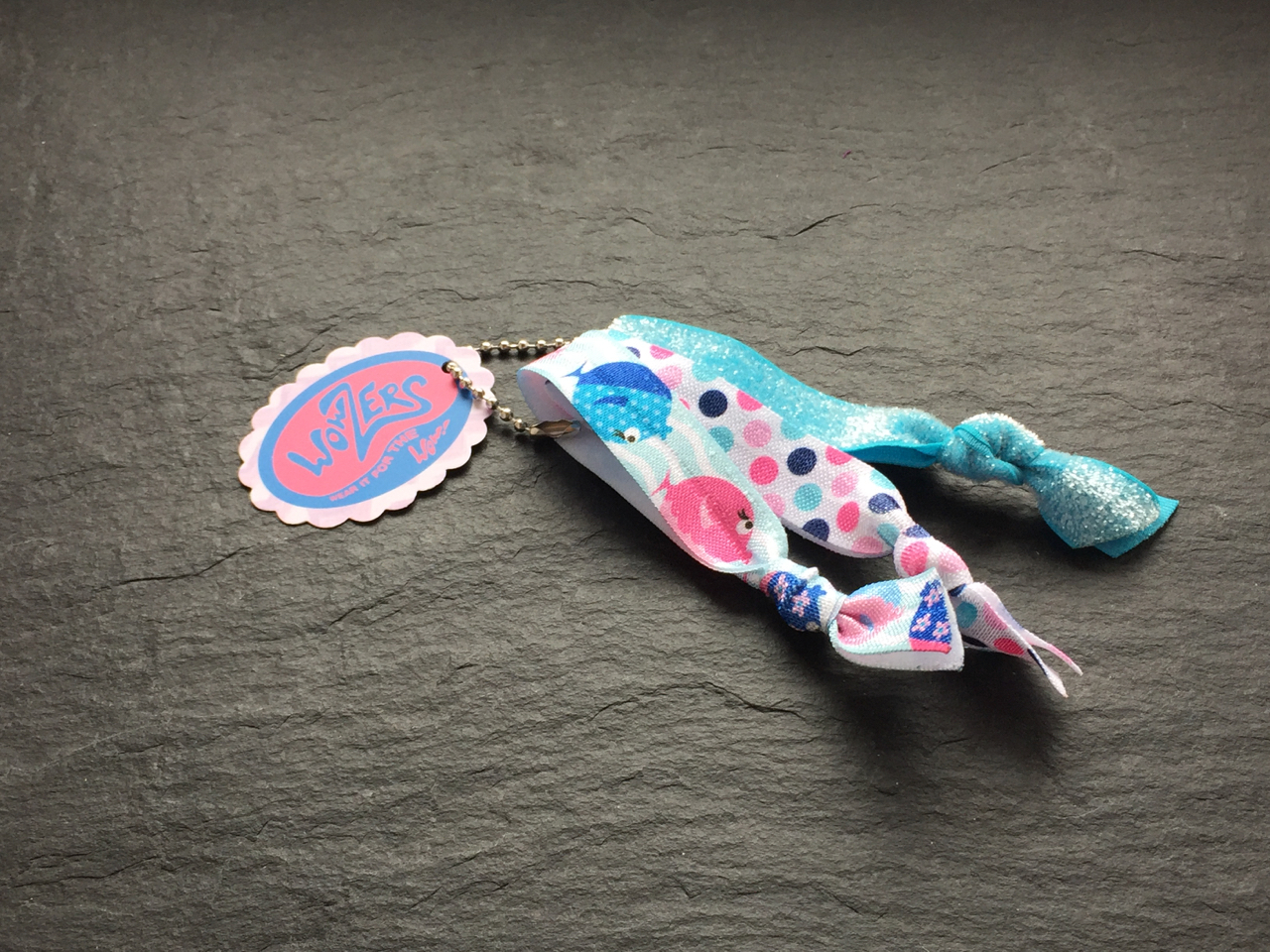 Wowzers Hair Ties Set von 3 Armbänder / Haargummis - Glitzer Fische