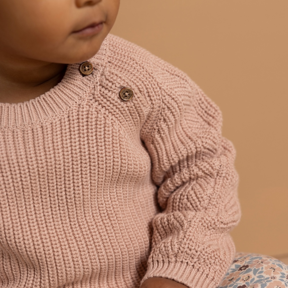 Noppies Baby Mädchen Baumwolle Grobstrick Pullover in Zartrosa