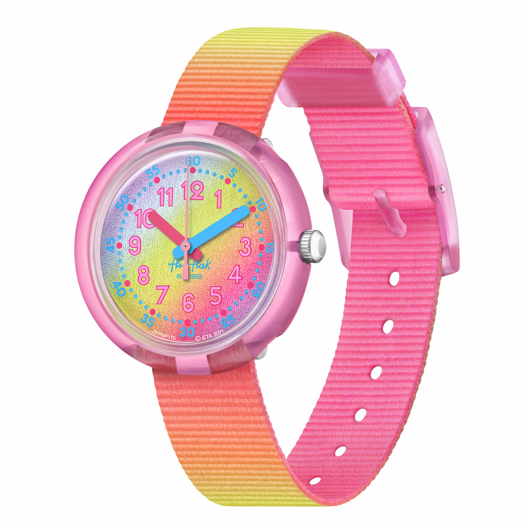 FPNP110 Flik Flak Uhr Kinderuhr - Shades of Rainbow - Farbverlauf Pink bis Gelb