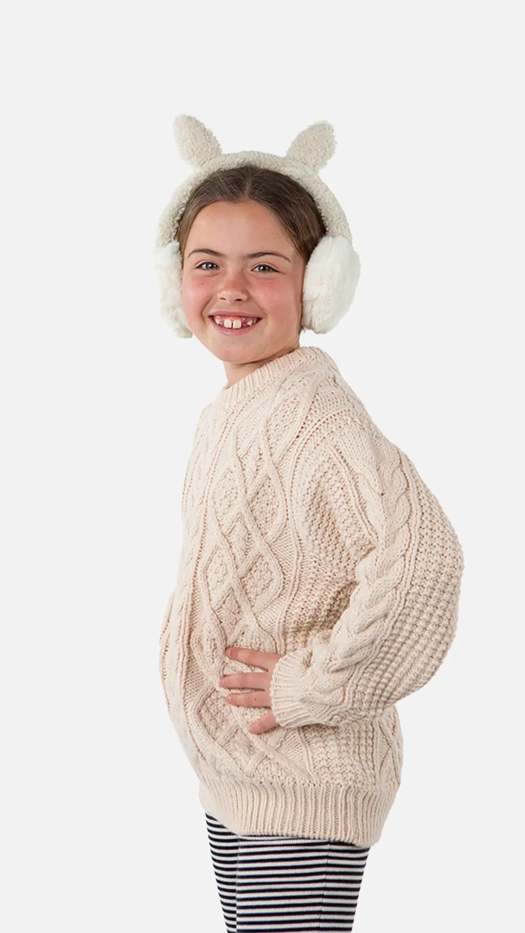 Barts Fluffy Ohrwärmer Earmuffs mit Kunstfell & Teddyfell in Creme Weiß Öhrchen