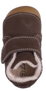 8a41e83101d37797b8b9dcc1211a4febc480888a Lurchi FONSI Wildleder Lauflernschuhe mit Fell und Klett - Braun