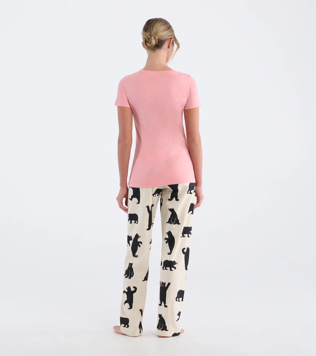 Little Blue House Damen Pajama T-Shirt in Coral Pink Mama Bear 